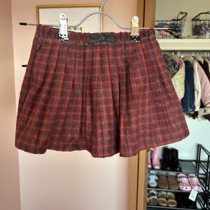 Zara Kids Red and Black Checkered Skirt